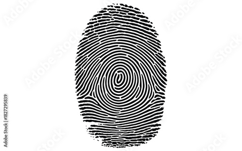 Fingerprint Vector Art Featuring Detailed Thumbprint Pattern, Isolated on Transparent Background for Security, Identification, Biometric Scanning, Digital Authentication, and Modern Tech design
