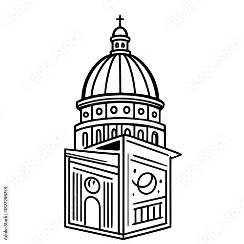 vector illustration of a cage with birds