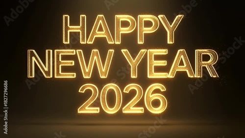 Happy New Year 2026 Golden Celebration Banner