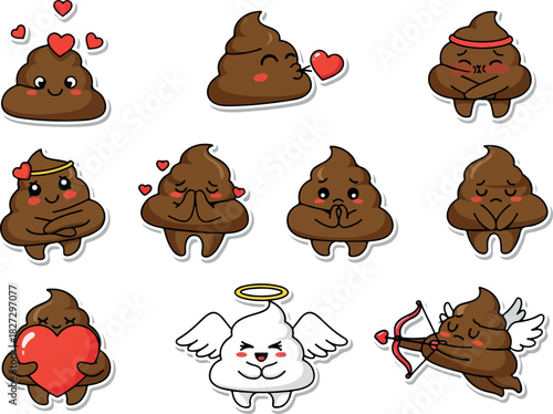 Cute and Affectionate Poop Emoticons A Playful Emoji Collection