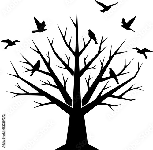 tree with birds
