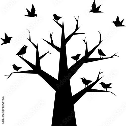 tree with birds
