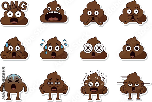 Emojis of Poo Expressive Excrement Characters for Digital Fun