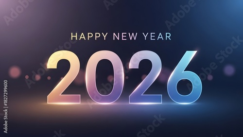 Celebrating new year 2026 with glowing numbers and festive atmosphere