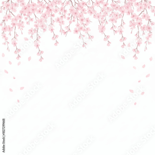 Elegant Sakura Floral Frame Watercolor Collection