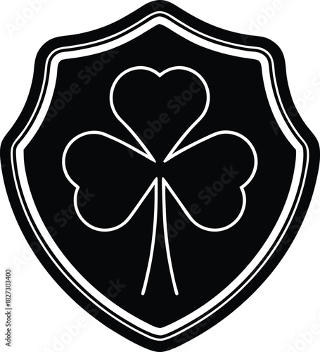 Shamrock Badge Silhouette Vector Graphic 2