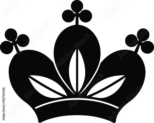 Clover Crown Silhouette Vector Graphic