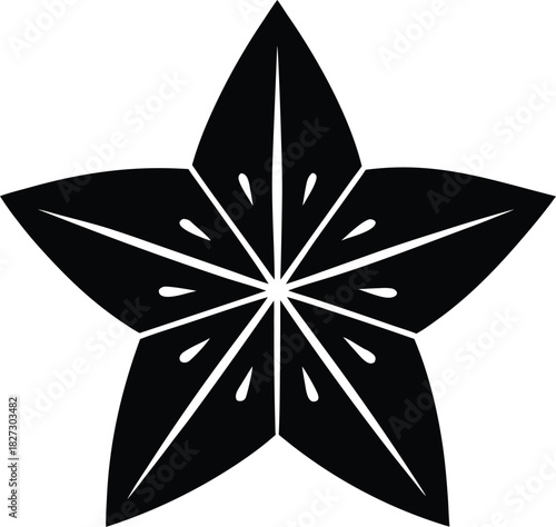 Black Clover Star Silhouette Vector Graphic white