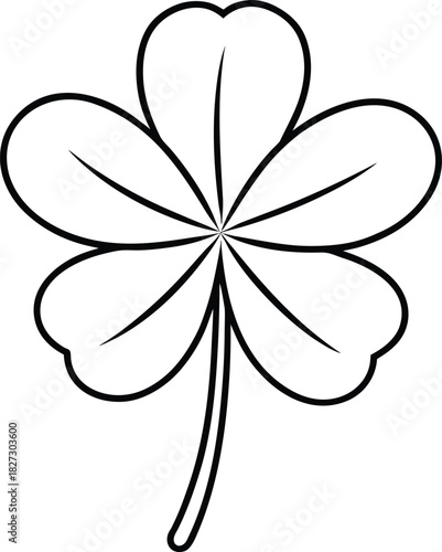 Clover leaf line art minimalist black outline vector 4