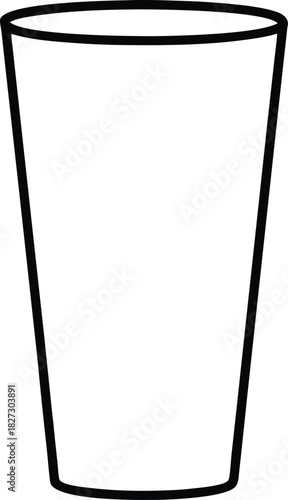 Pint glass line art simple thin outline vector graphic