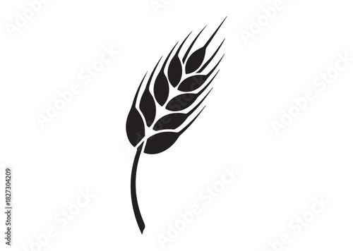 Agriculture wheat ear icon, Agriculture wheat ear silhouette vector