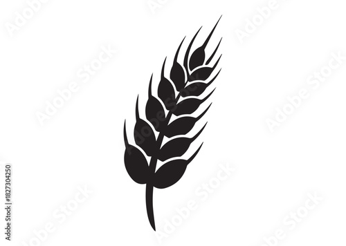 Agriculture wheat ear icon, Agriculture wheat ear silhouette vector