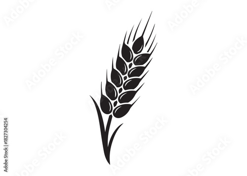 Agriculture wheat ear icon, Agriculture wheat ear silhouette vector