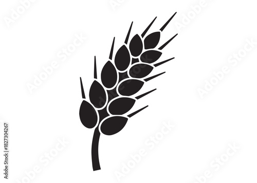 Agriculture wheat ear icon, Agriculture wheat ear silhouette vector