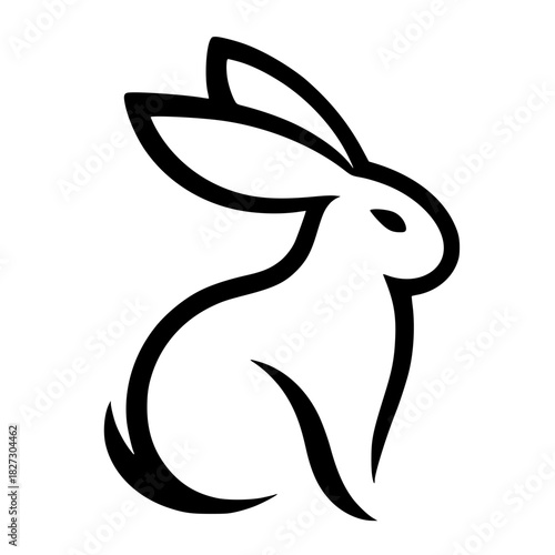 Simple rabbit logo silhouette