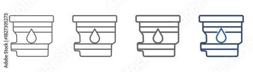 
outline icon set cartridge with ink cartridge design