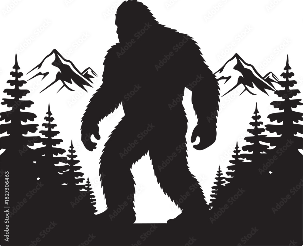 Fototapeta premium Big foot silhouette vector illustration design 