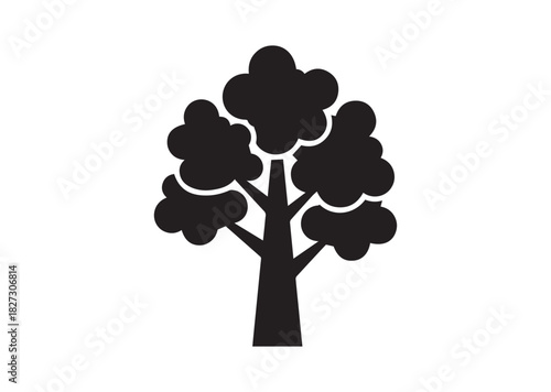 Abstract tree icon, Abstract tree silhouette vector