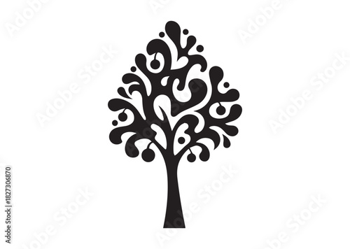 Abstract tree icon, Abstract tree silhouette vector