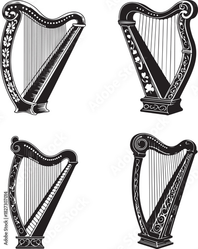 Celtic harp svg bundle