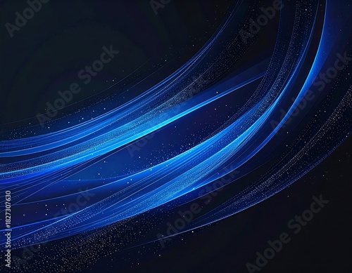 Dark gradient background with flowing, glowing blue lines and subtle speckled texture