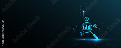 technology background Finance concept, marketing, foreign exchange