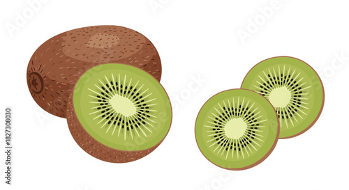 Enjoy delicious whole and sliced kiwi fruit, perfect for healthy snacks, vibrant desserts, and refreshing smoothie recipes full of vitamins
