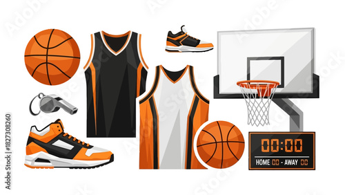 Basketball Equipment and Sports Gear Collection Ready for Game Day Fun