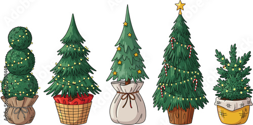 Festive Christmas Trees Collection Unique Holiday Decorations