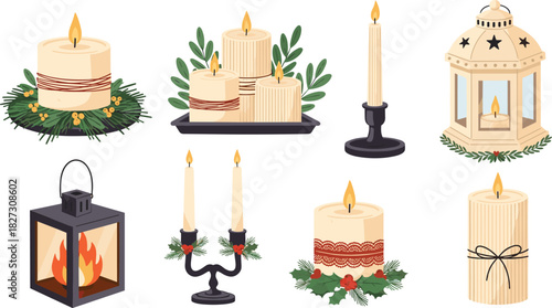 A charming collection of decorative fireplaces, each radiating a cozy warmth and embodying the essence of holiday comfort and festive season enjoyment