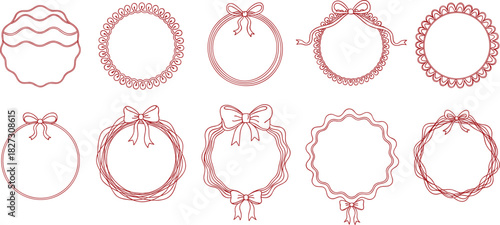 Festive holiday outline illustration set featuring traditional Christmas decorations, a delicious celebratory meal, elegant drinks, and delightful sweet desserts