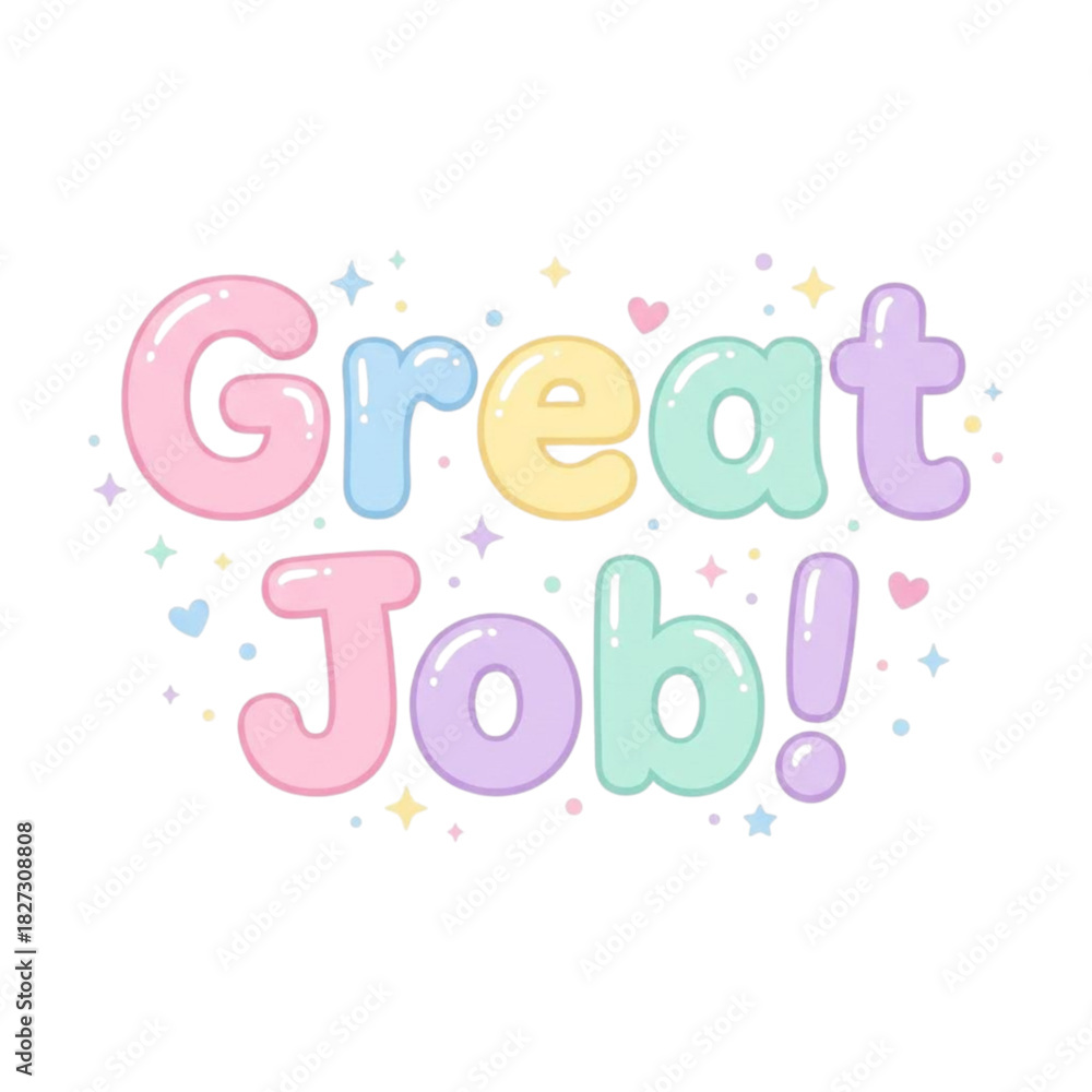 Fototapeta premium typography greeting card great job