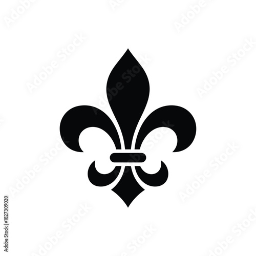 Black fleur de lis symbol on white background