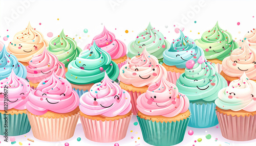 Playful Marker Cupcake Doodles for Kids Party Invitation
