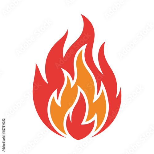 Fire Flame Icon - Heat, Danger & Energy Symbol