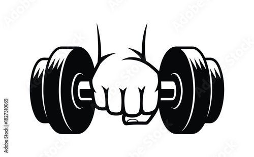 Fist Holding Dumbbell Icon - Strength, Fitness & Weightlifting Motivation