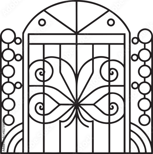Elegant Floral Iron Grille Design for Window and Gate Decoration