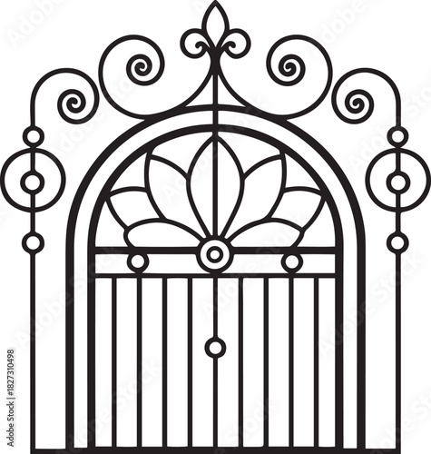 Elegant Floral Iron Grille Design for Window and Gate Decoration
