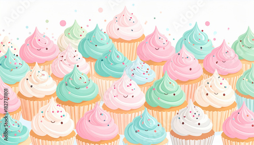 Playful Marker Cupcake Doodles for Kids Party Invitation