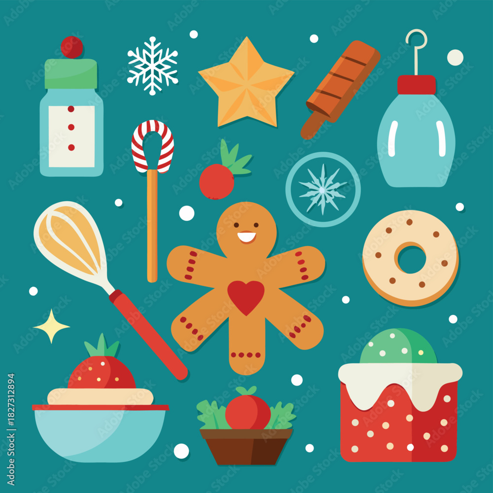 Fototapeta premium christmas icons set