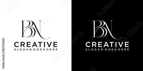 BN or NB initial letter logo design vector template