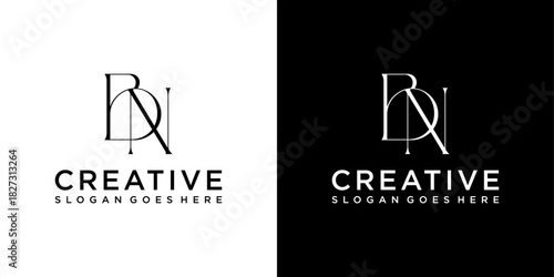 BN or NB initial letter logo design vector template