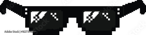 Deal With It meme glasses, pixelated thug life style sunglasses, black 8-bit shades, retro gaming, cool internet humor, and fun graphic asset.
