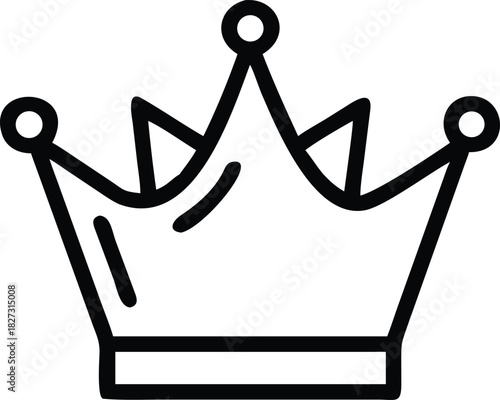 Royal Crown Icon Elegant Minimalist King Symbol Vector