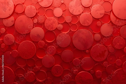Red Abstract Background. Red metallic abstract circle pattern