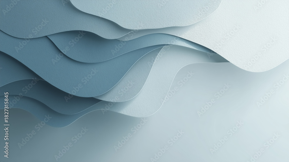 Fototapeta premium Abstract Layered Paper Texture Background in Soft Blue Tones