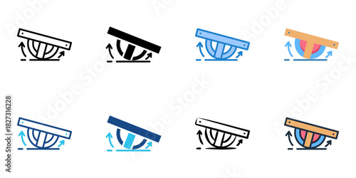 Balance Board icon set multiple style vector collection 
