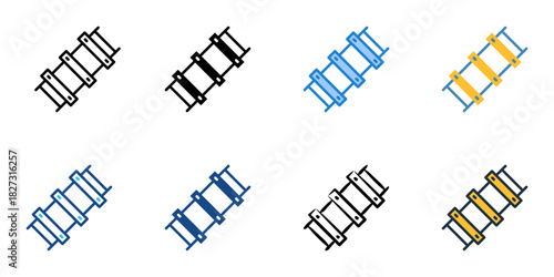 Agility Ladder icon set multiple style vector collection 

