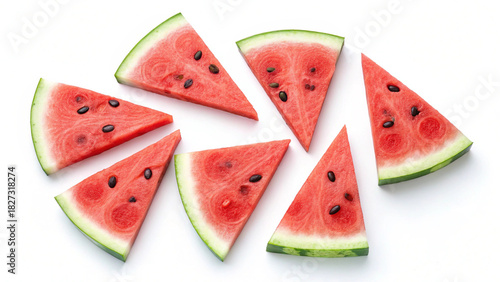 Fresh Watermelon Slices on Transparent Background
