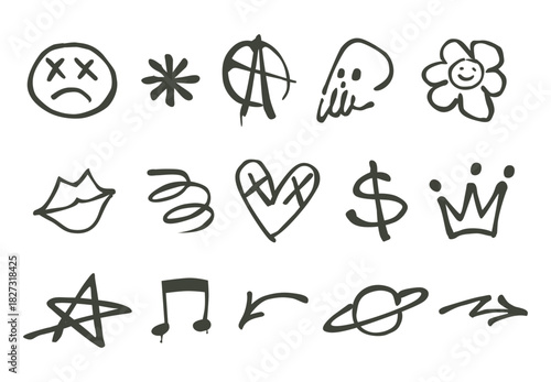 Expressive Graffiti Doodle Collection Capturing Bold and Dynamic Youth